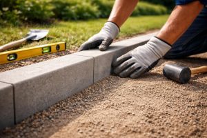 apprenez à poser une bordure en béton sans utiliser de ciment grâce à nos conseils pratiques et faciles à suivre pour un aménagement extérieur réussi.